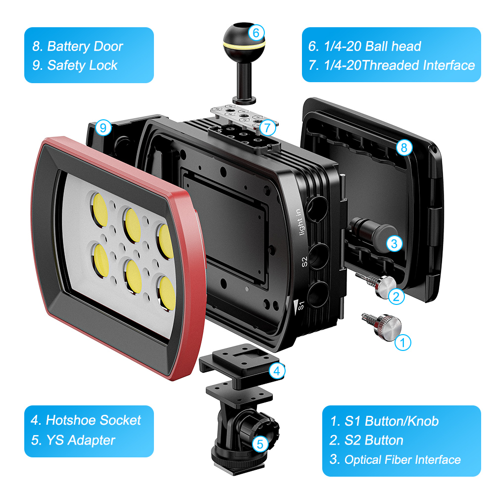 Photography Lighting Brands - Lanterna Subaquática Seafrogs SL-22 à Prova