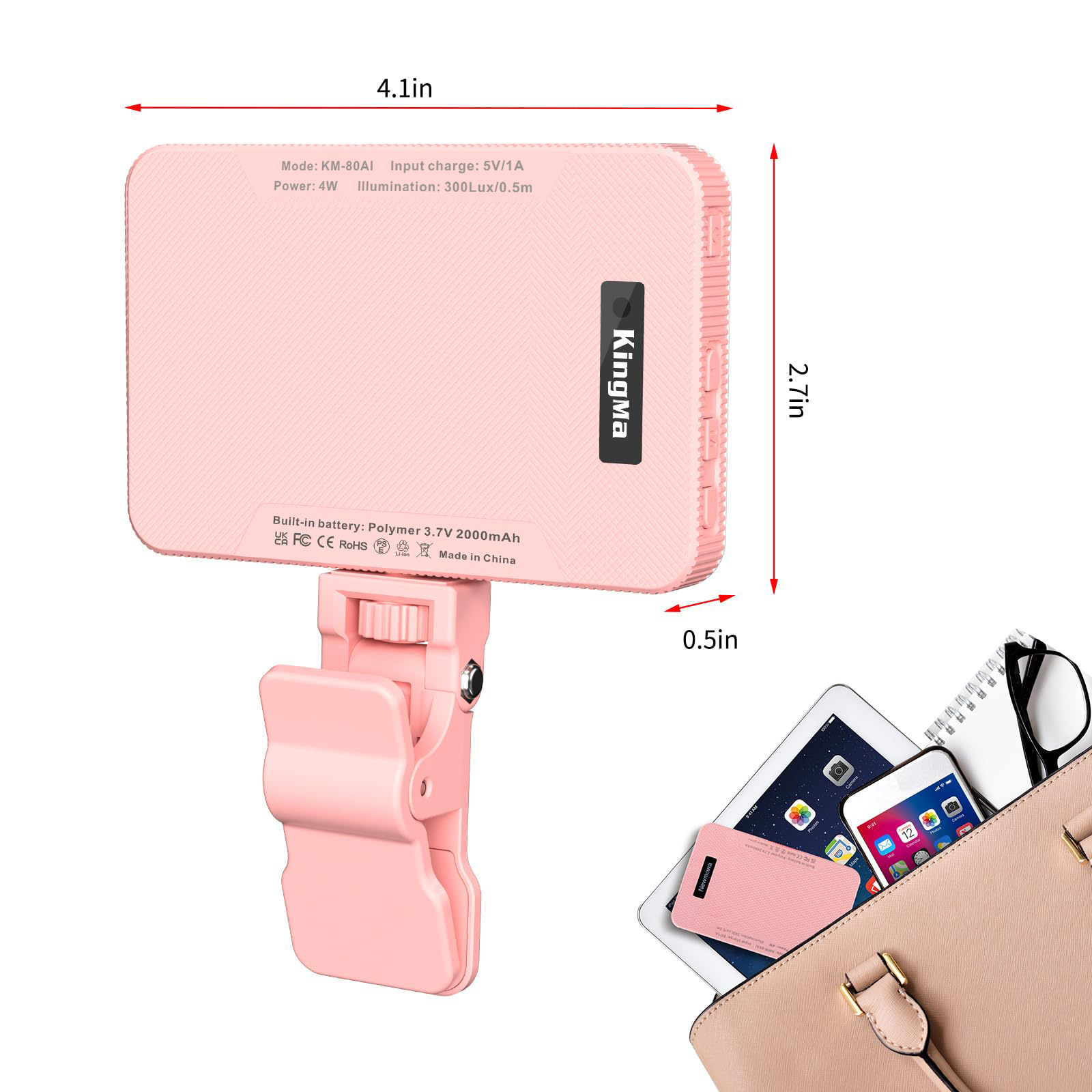 King Ma Pink Rechargeable Self - Quality Photography Lighting avaliação e preço