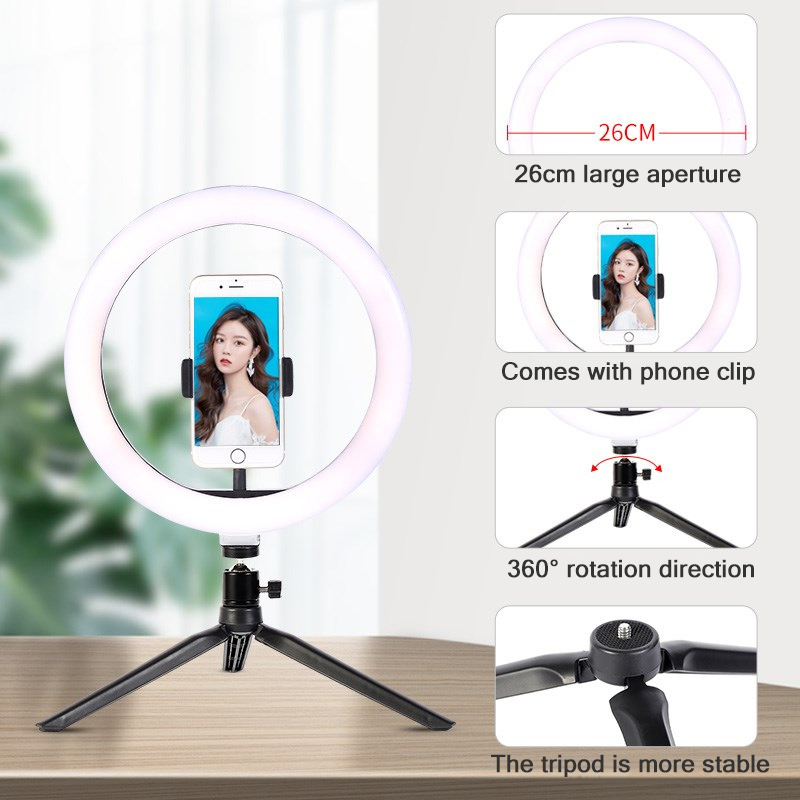 26cm 10 polegada led anel self - Photography Lighting Devices avaliação e preço