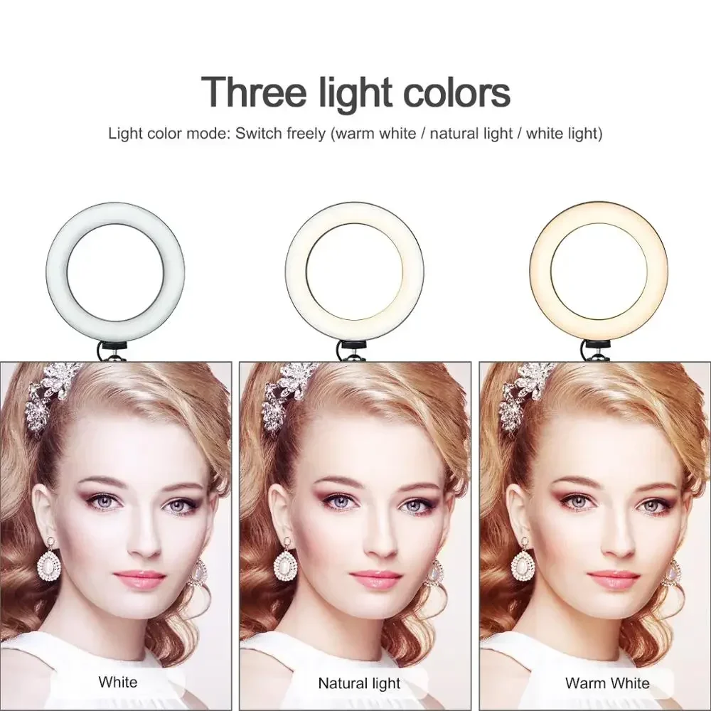 Mini Ring Light LED de 3 Modos - Photography Lighting Youtube avaliação e preço