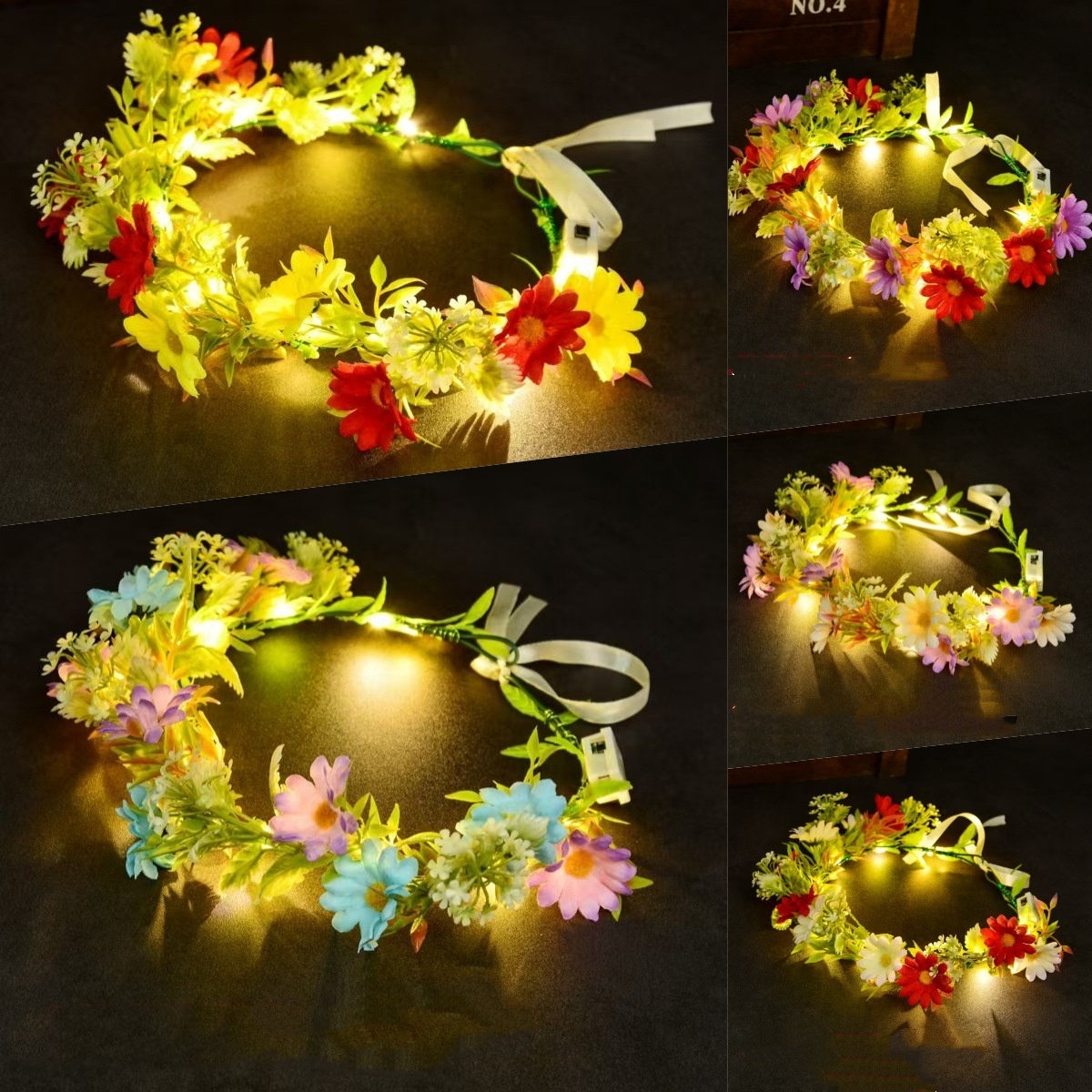 Coroa de flores com luzes LED, - Photography Lighting Devices avaliação e preço